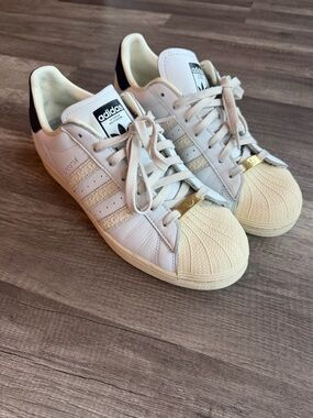 Adidas Superstar White Black Gold Sneakers Men’s Size 11